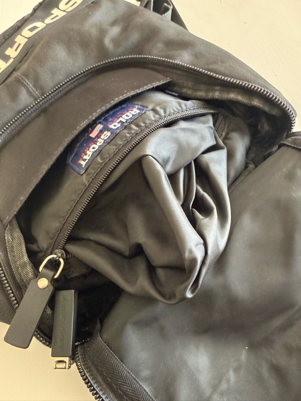 Vintage Polo Sport Ralph Lauren black nylon mini backpack Y2k 90s - Picture 7 of 10